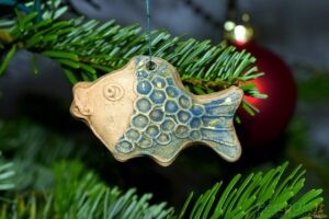 decorazione per albero di Natale a forma di pesce